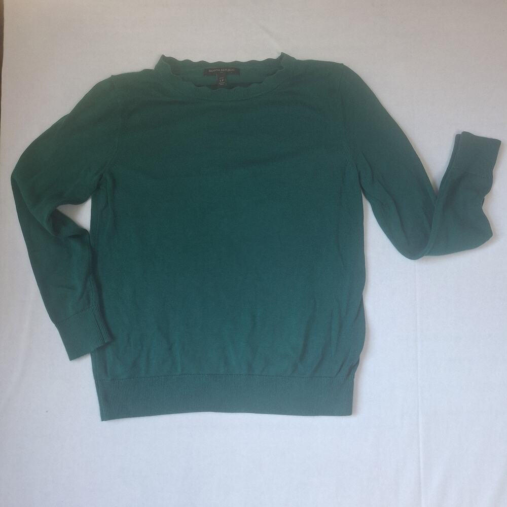 Banana Republic Womens Sweater Petite S Emerald Green Classic Wardrobe Staple